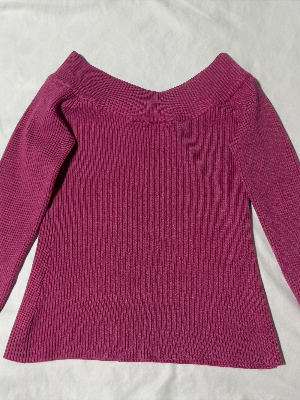 Fuchsia Ribbed Collared Knit Top - Picture 5 of 6